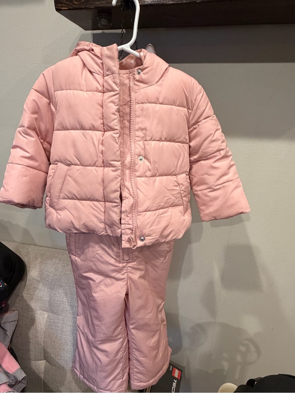 GAP Pink Hooded Puffer Jacket with Matching Snow Pants